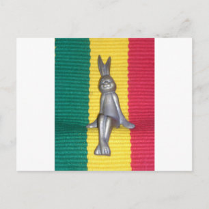 Bunny i Rasta Färg: A Touch of Groovy Art Print Vykort