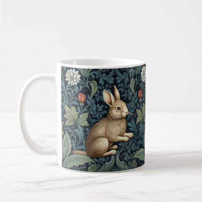 Bunny i skogen art nouveau kaffemugg (Vänster)