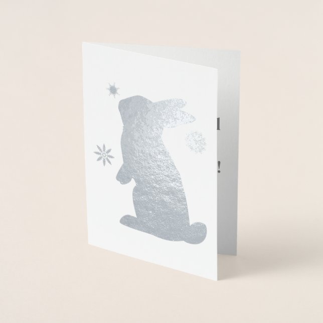Bunny i Snö Folierat Kort (Framsida)
