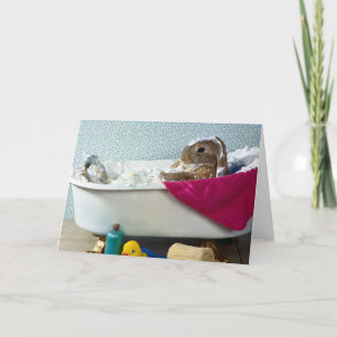 Bunny i Tub Mors dag Card Kort