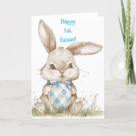 BUNNY IN BLUE FÖRSTA PÅSK-KORT TACK KORT