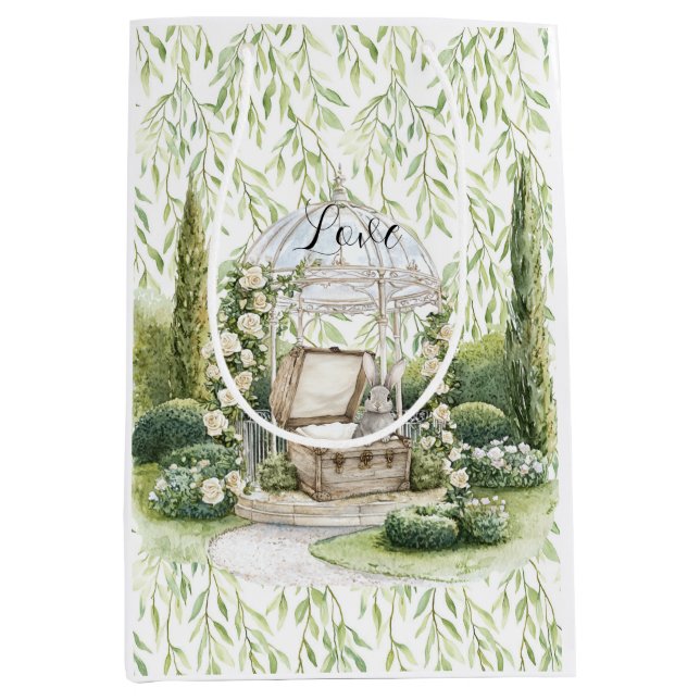 Bunny in Chest Green Leaves Floral Christmas (Framsidan)