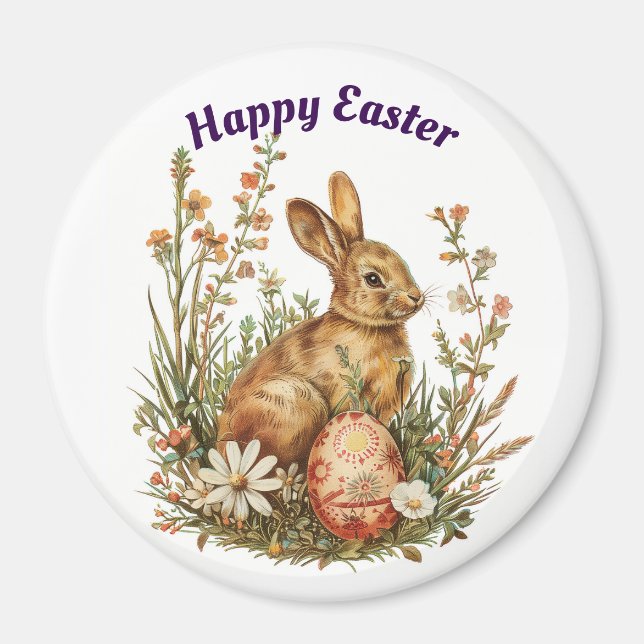 Bunny in Flowers Magnet (Framsidan)