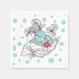 Bunny In Hand Napkin Pappersservett