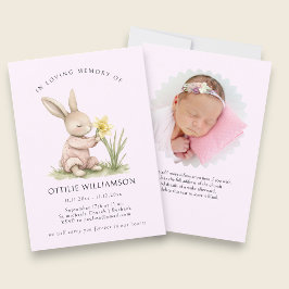 Bunny In Loving Memory Announcement Inbjudningar