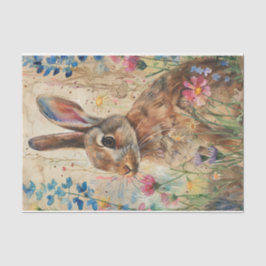 BUNNY IN MEADOW DECOUPAGE