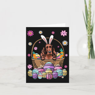 Bunny Irish Setter Hund Glad påsk Day Älskare Egg Kort