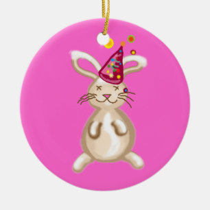 Bunny jul party julgransprydnad keramik
