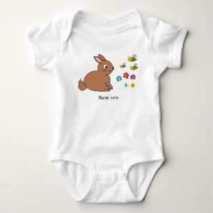 Bunny kanin, bin och blommor Bodykostym T Shirt