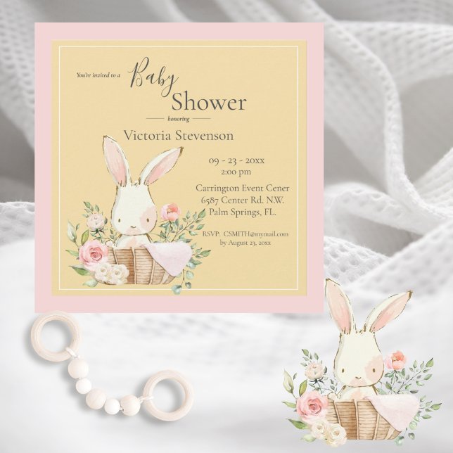 Bunny kanin Gult Kön Neutral Baby Shower (Skapare uppladdad)