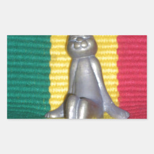 Bunny - Kanin i Rasta Färg: A Touch of Groovy Rektangulärt Klistermärke
