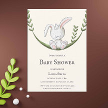 Bunny kanin i Swing Gender Neutral Baby Shower