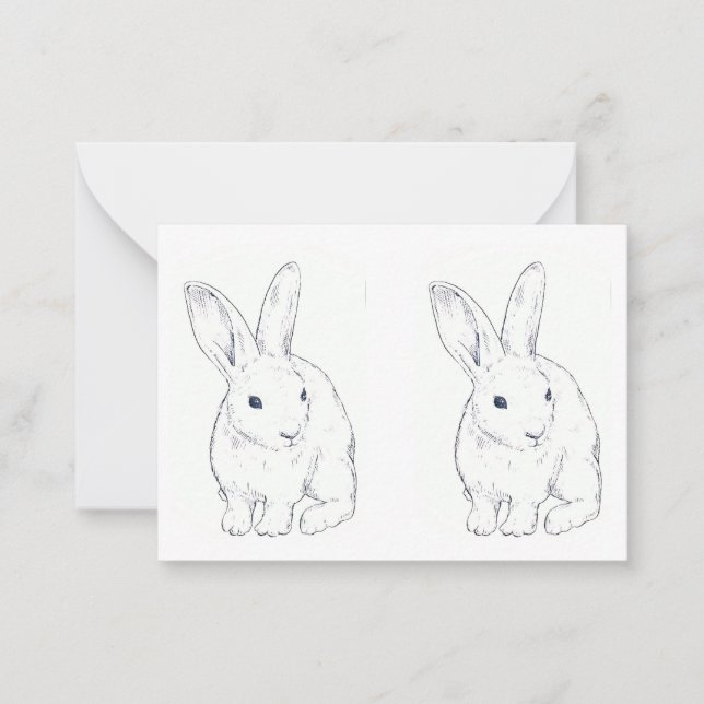 Bunny kanin - platta anteckningskort (Framsida)