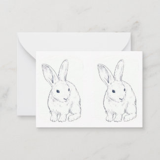 Bunny kanin - platta anteckningskort