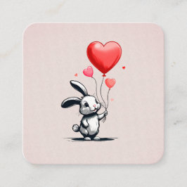 Bunny Kärlek Balloons Valentinkort Tilläggskort