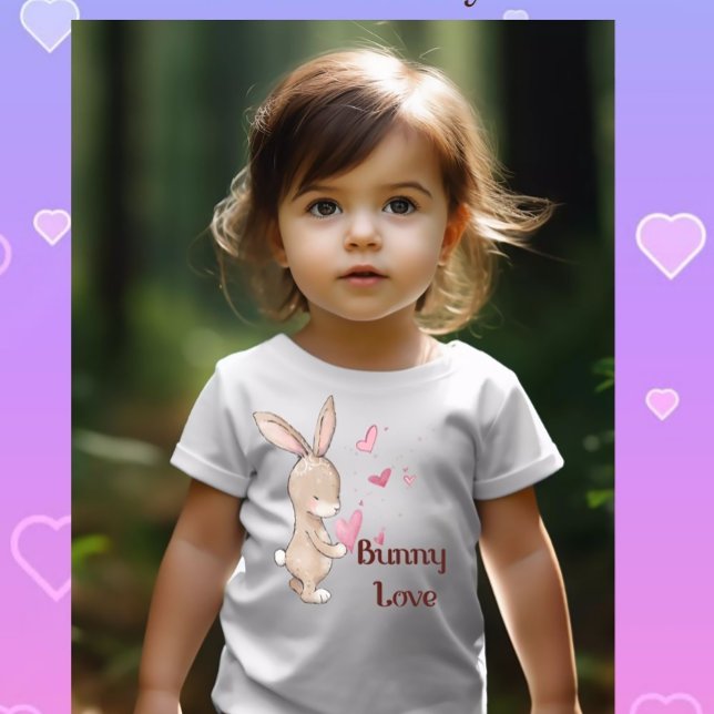 Bunny Kärlek, Cute Tshirt med Bunny och Hearts T Shirt (Skapare uppladdad)