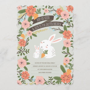 Bunny Kärlek Påsk Brunch Inbjudan