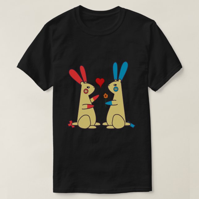 Bunny Kärlek - Plusle och Minun .png T Shirt (Design framsida)