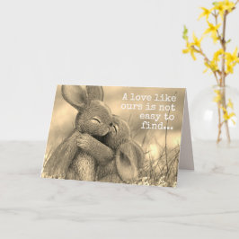 Bunny Kärlek Romantic Card for Loved One Kort