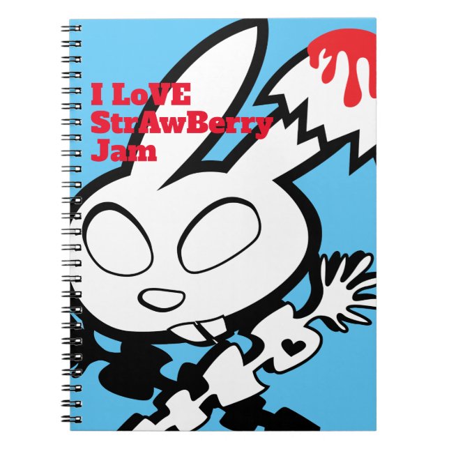 Bunny Kärlek Strawberry Sylt Anteckningsbok (Framsidan)