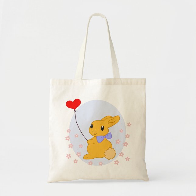 Bunny Kärlek Tote Bag Tygkasse (Framsidan)