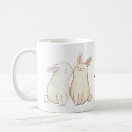 Bunny Kiss Cute Rabbit Kissing Personlig namn Kaffemugg