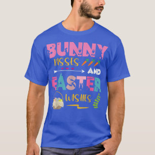 Bunny Kisses och Påsk Önskemål Funny Helgdag Easte T Shirt
