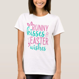 Bunny kisses och Påsk önskemål Helgdag T Shirt