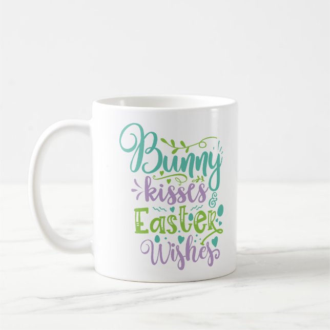 Bunny Kisses och Påsk Önskemål Kaffemugg (Vänster)