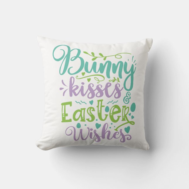 Bunny Kisses och Påsk Önskemål Kudde (Framsida)