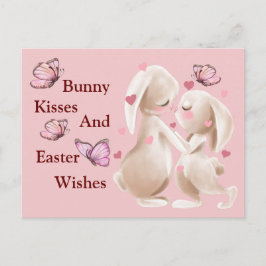 Bunny Kisses och Påsk Önskemål Vykort