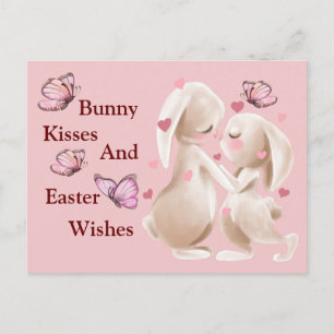 Bunny Kisses och Påsk Önskemål Vykort