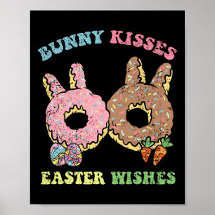 Bunny Kisses Påsk Önskemål Bunny Donut Egg Hunting Poster