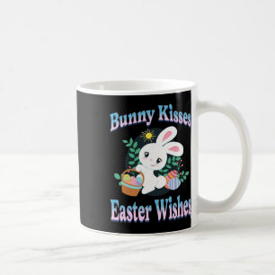 Bunny Kisses Påsk Önskemål Cute Påskhare Eggs Kaffemugg