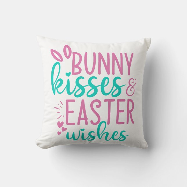 Bunny Kisses & Påsk Önskemål Kudde (Framsida)