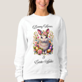 Bunny Kisses & Påsk Önskemål Kvinnors sötskjorta T Shirt