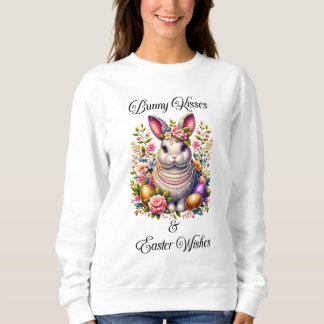 Bunny Kisses & Påsk Önskemål Kvinnors sötskjorta T Shirt