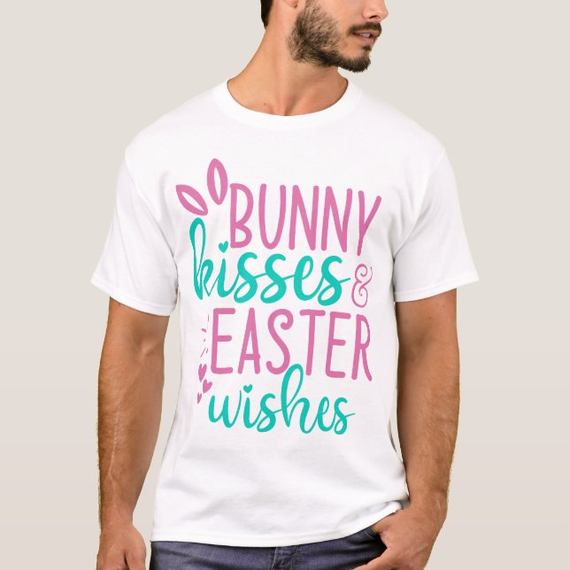 Bunny Kisses & Påsk Önskemål T Shirt (Framsida)