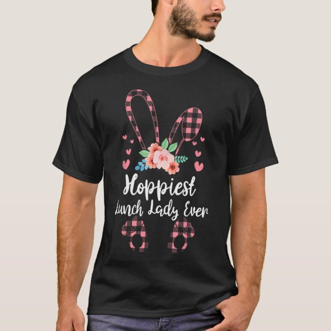 Bunny Leopard Hoppiest Lunch Dam någonsin Påsk T Shirt (Framsida)