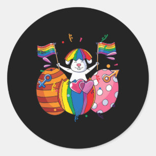 Bunny Lgbt Q Pride Påsk Cute Rabbit Ally Gay Rai Runt Klistermärke