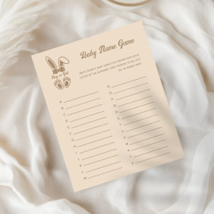 Bunny Light Beige Gender Reveal Baby Namn Game
