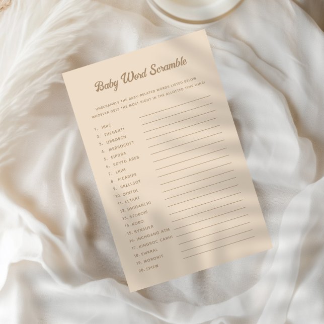 Bunny Light Beige Gender Reveal Baby Ord Scramble (Skapare uppladdad)