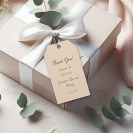 Bunny Light Beige Gender Reveal Tack Presentetikett