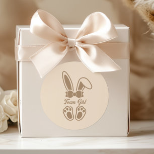 Bunny Light Beige Gender Reveal Team Girl Runt Klistermärke