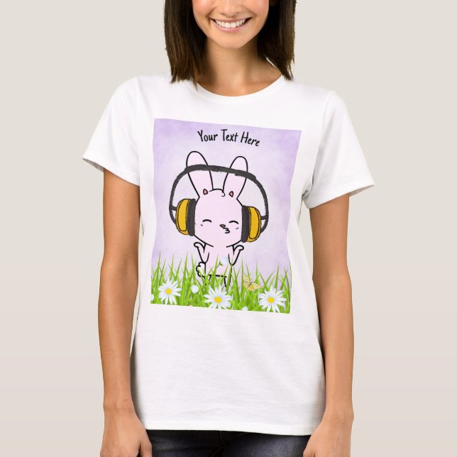 bunny lisenmusik, redigerbar t shirt (Framsida)