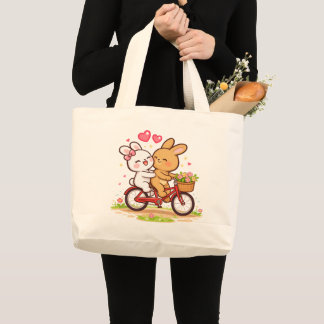 Bunny Love Bike Tote Bag Jumbo Tygkasse