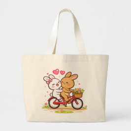 Bunny Love Bike Tote Bag Jumbo Tygkasse