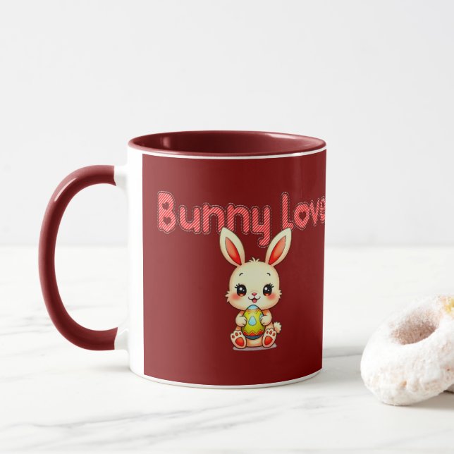 Bunny Love – Cute Easter Bunny Design - caneca Mugg (Med munk)