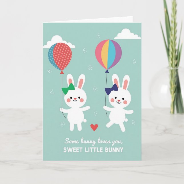 Bunny Love Sweetheart Card Kort (Framsida)