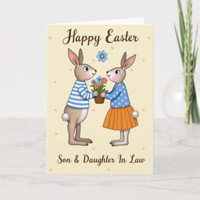 Bunny Love Woven Basket Card Kort (Framsida)